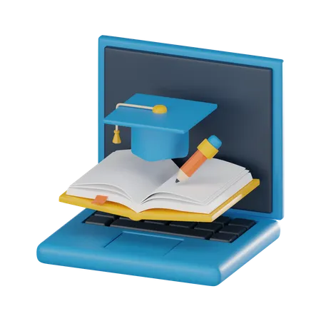 Aluno ganhando educação on-line  3D Icon