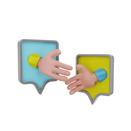 Parceria on-line  3D Icon